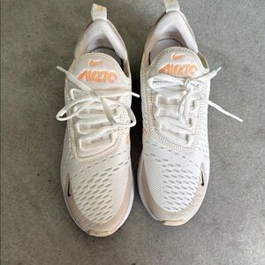 Nike Air Max 270 Cream and Orange Sneakers